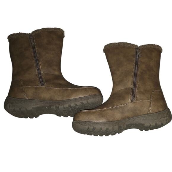 Totes Nala Size 7 All Weather Waterproof Brown leather Boots - Picture 5 of 6